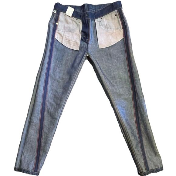 Anthropologie Level 99 Sarah Twisted Seam Tomboy Selvedge Dark Wash Jeans Sz 27 - Picture 6 of 9